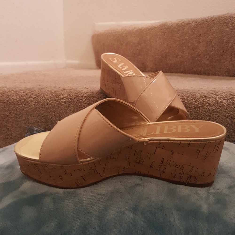 💛Sam & Libby, Cute, Wedge sandals. Wore one time.